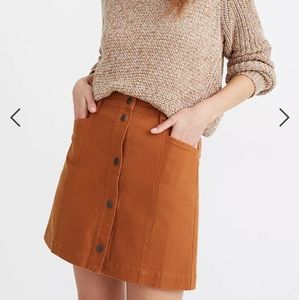 NWT Madewell Button-front Mini Skirt